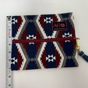 Makeup Junkie Small Lined Makeup Bag - Aztec Blue